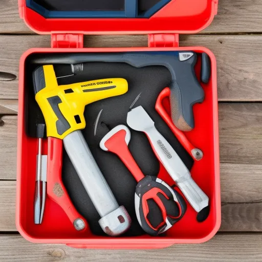 

A picture of a toolbox filled with various tools, including a hammer, drill, screwdriver, and wrench.