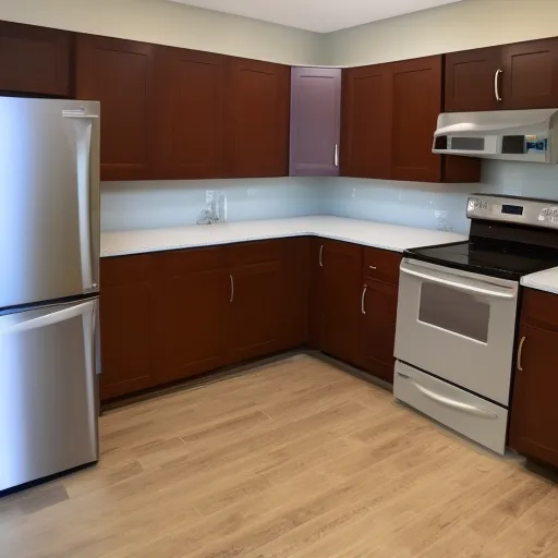 

A picture of a kitchen with newly installed cabinets and countertops, showcasing a successful DIY home improvement project.