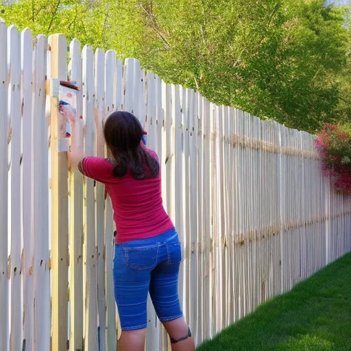 

Picture of a person painting a wooden fence: "A person painting a wooden fence, illustrating the idea of DIY home improvement projects for outdoor spaces."