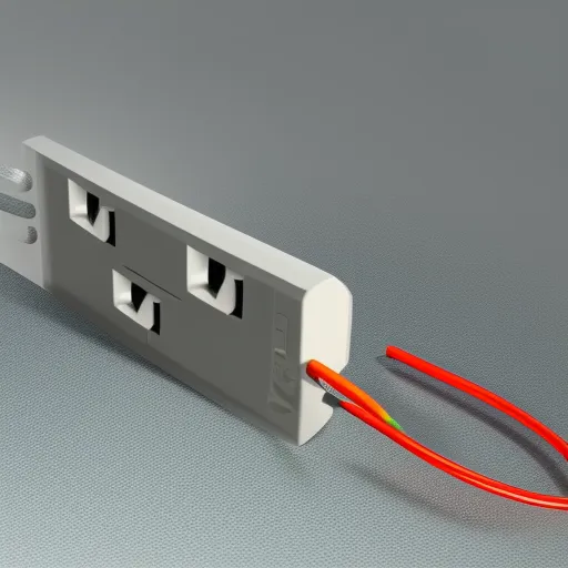 

An image of a grounded plug and outlet, showing the three prongs and the grounding pin.