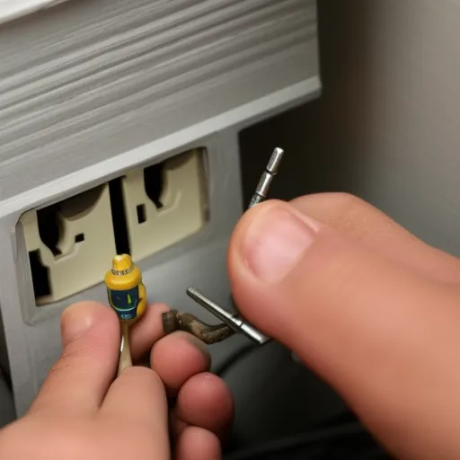 

A person replacing an old two-prong outlet with a new GFCI outlet, using a screwdriver.