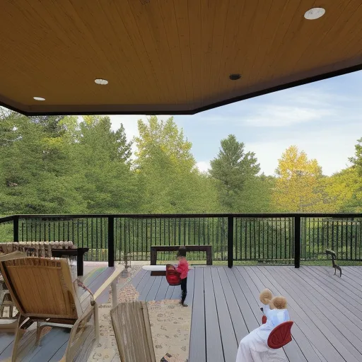 

An image of a home with a newly installed deck, showing a family enjoying the outdoor space.