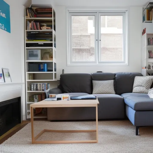 

A picture of a living room with an IKEA couch and shelves, showing how IKEA furniture can transform a space.